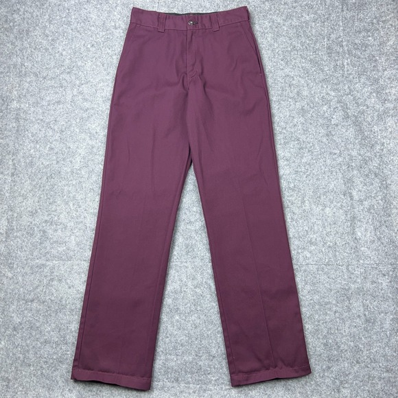 Dickies Skateboarding Pants Mens 30x34 Maroon Regular Fit Work Chino Casual - Picture 1 of 14